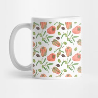 Pepper and Olives Watercolor Mix Mug
